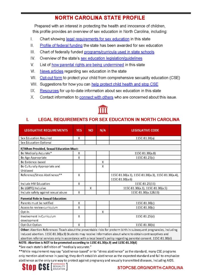 StopCSE.org | North Carolina